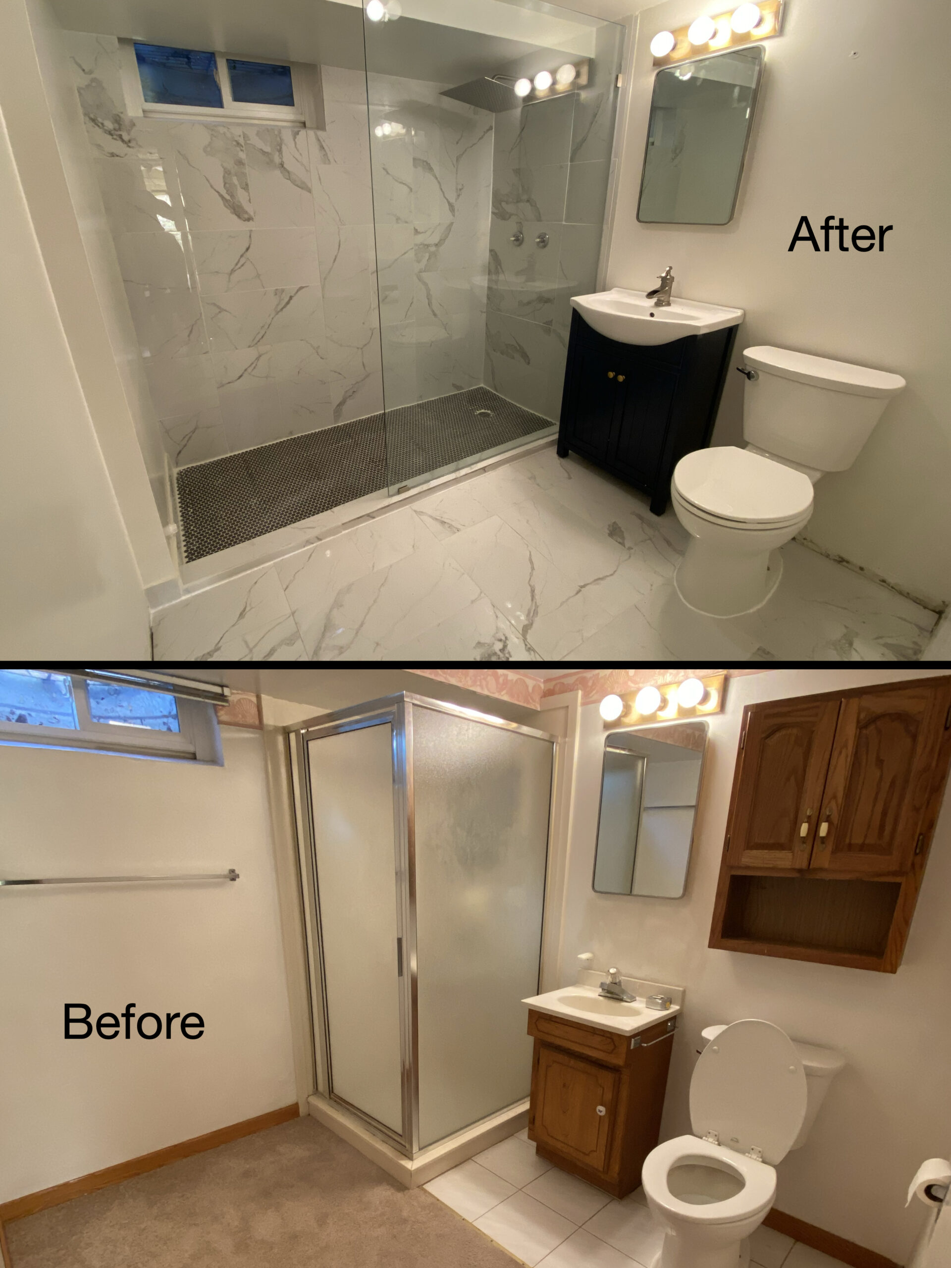 Bathroom before after